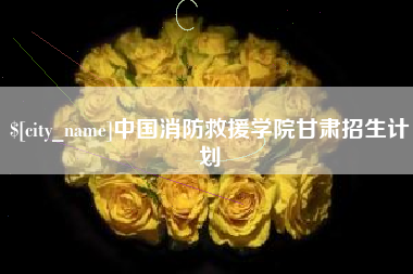 慈利中国消防救援学院甘肃招生计划