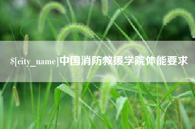 慈利中国消防救援学院体能要求