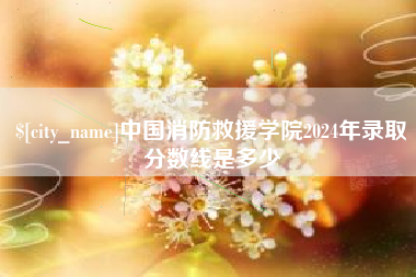 慈利中国消防救援学院2024年录取分数线是多少