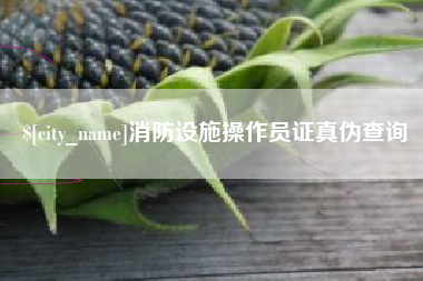 慈利消防设施操作员证真伪查询