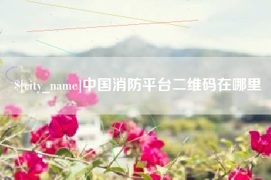 慈利中国消防平台二维码在哪里