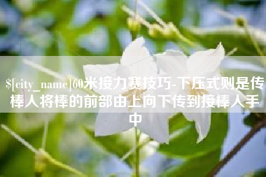 慈利60米接力赛技巧-下压式则是传棒人将棒的前部由上向下传到接棒人手中